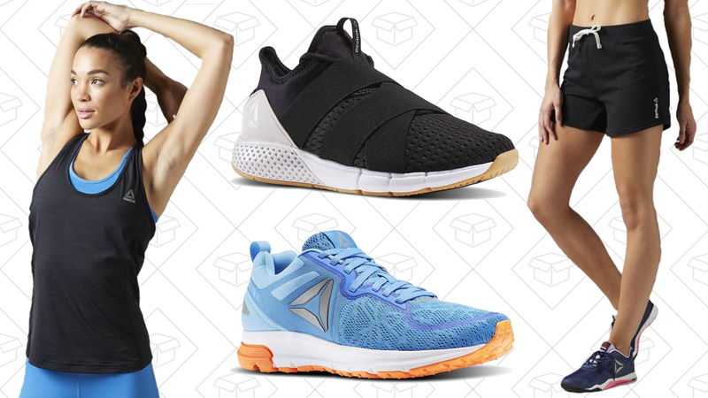 Running Essentials Activechill Tank, $14 | Impact TR, $35 | Reebok One Distance 2.0, $45 | Elements French Terry Shorts, $13